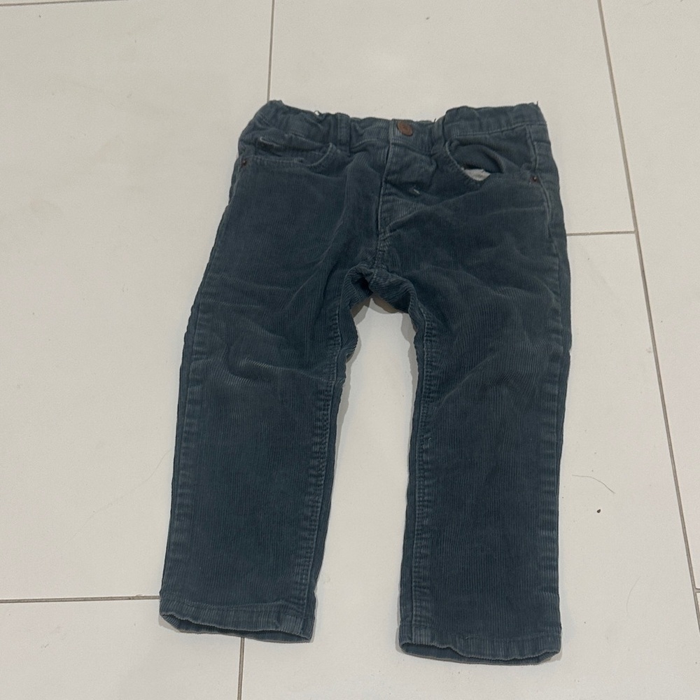 Zara Kids Corduroy Pants - dusty blue 2/3Y